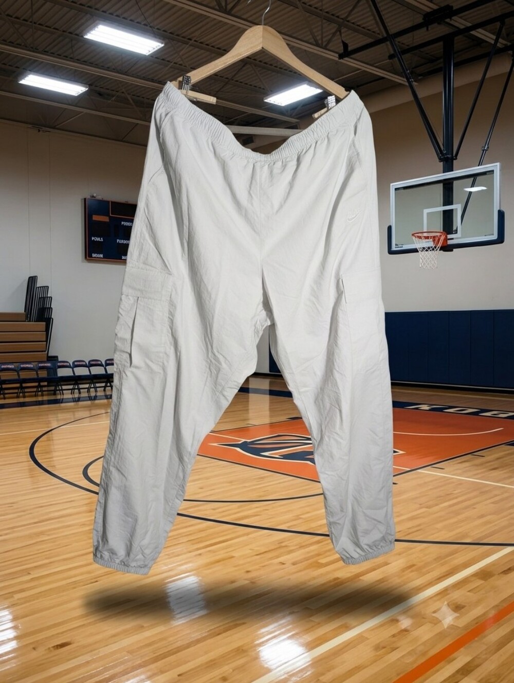 Nike Men’s White Nylon Cargo Track Pants / Joggers - Size XL